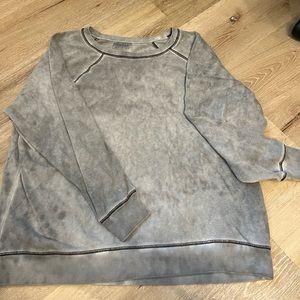 Gray Distressed Oversized Sweatshirt